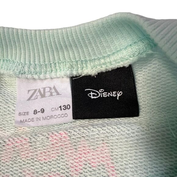 Zara x Disney Girl's 8-9 Mickey Mouse Surf Sweatshirt Green So Tired Of Surfing - Picture 4 of 14